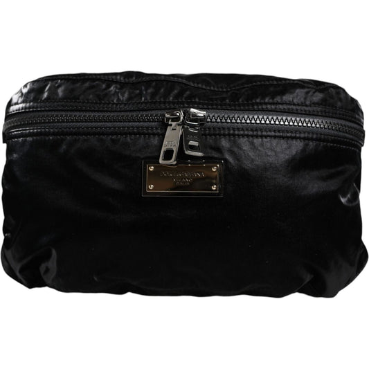 Dolce & Gabbana Black Nylon Fabric Belt Waist Fanny Pack Bag Dolce & Gabbana Black