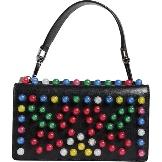 Dolce & Gabbana Black Leather Lighted Top Handle Handbag Bag Dolce & Gabbana Black