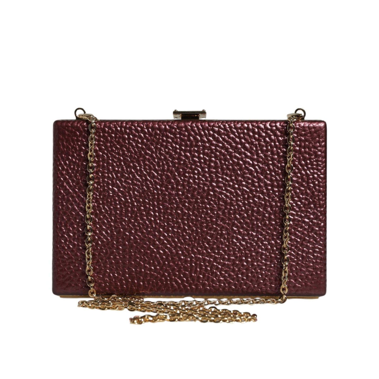 Dolce & Gabbana Maroon Leather Clutch Evening Crossbody Bag