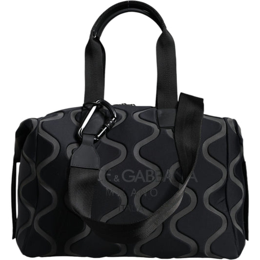 Dolce & Gabbana Black Neoprene Logo Sport Gym Duffel Shoulder Bag Dolce & Gabbana Black