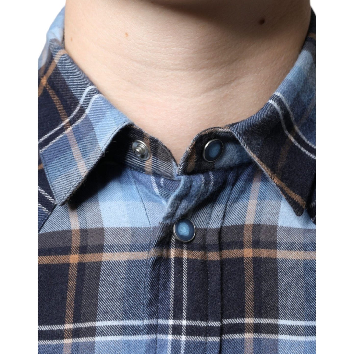 Dolce & Gabbana Multicolor Checkered Paradiso Patch Slim Fit Shirt