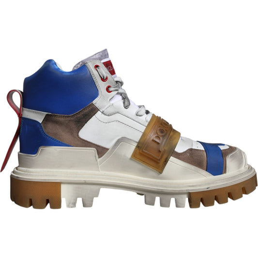 Dolce & Gabbana Multicolor Leather Trekking Sneakers Boots Shoes Dolce & Gabbana Gray
