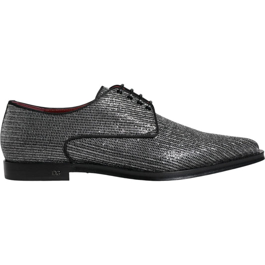 Dolce & Gabbana Silver Polyurethane Derby Formal Dress Shoes Dolce & Gabbana Dark Slate Gray