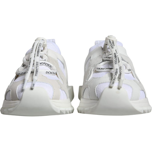 Dolce & Gabbana White Mesh Sorrento Trekking Sneakers Shoes Dolce & Gabbana Gray