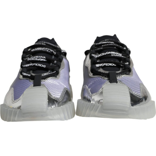 Dolce & Gabbana Silver Black Nylon NS1 Low Top Sneakers Shoes Dolce & Gabbana Dark Gray