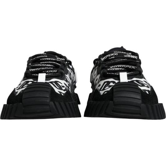 Dolce & Gabbana Black Logo Lace Up Low Top NS1 Sneakers Shoes Dolce & Gabbana Black
