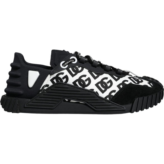 Dolce & Gabbana Black Logo Lace Up Low Top NS1 Sneakers Shoes Dolce & Gabbana Black