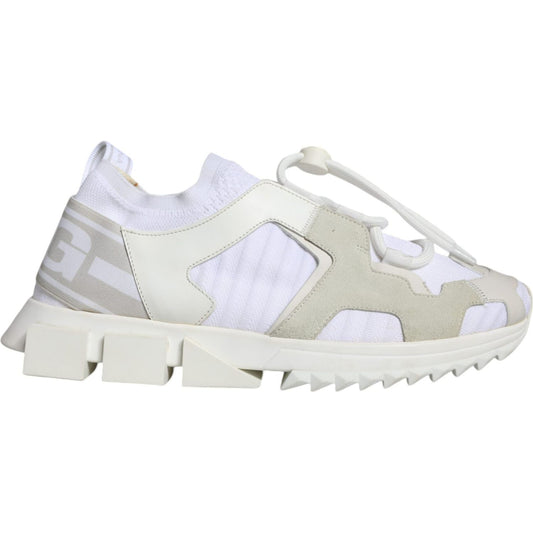 Dolce & Gabbana White Mesh Sorrento Trekking Sneakers Shoes Dolce & Gabbana Light Gray