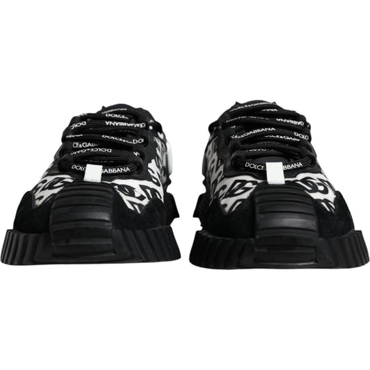 Dolce & Gabbana Black Logo Lace Up Low Top NS1 Sneakers Shoes Dolce & Gabbana Black