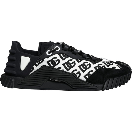 Dolce & Gabbana Black Logo Lace Up Low Top NS1 Sneakers Shoes Dolce & Gabbana Black