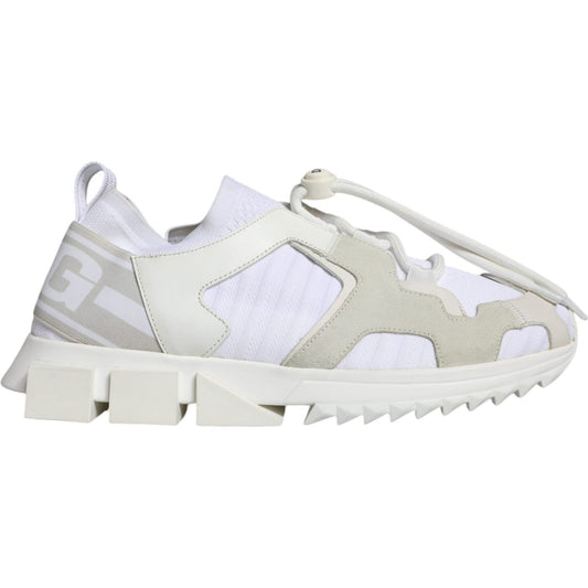 Dolce & Gabbana White Mesh Sorrento Trekking Sneakers Shoes Dolce & Gabbana Light Gray