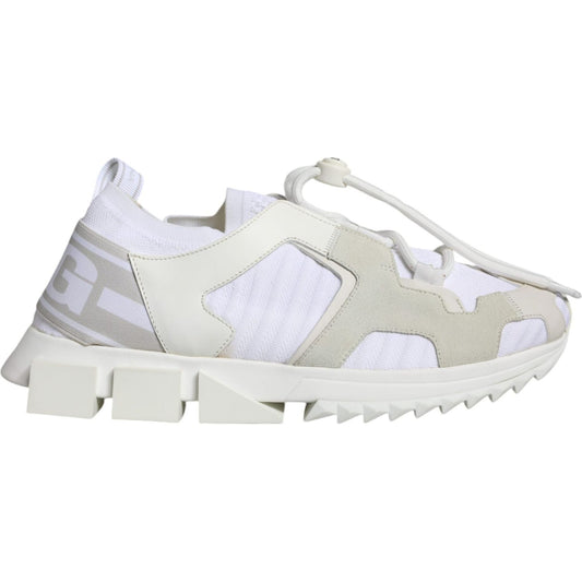 Dolce & Gabbana White Mesh Sorrento Trekking Sneakers Shoes Dolce & Gabbana Light Gray