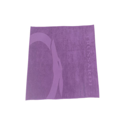 Trussardi Beachwear Purple Cotton Men Beach Towel Trussardi Beachwear Light Slate Gray