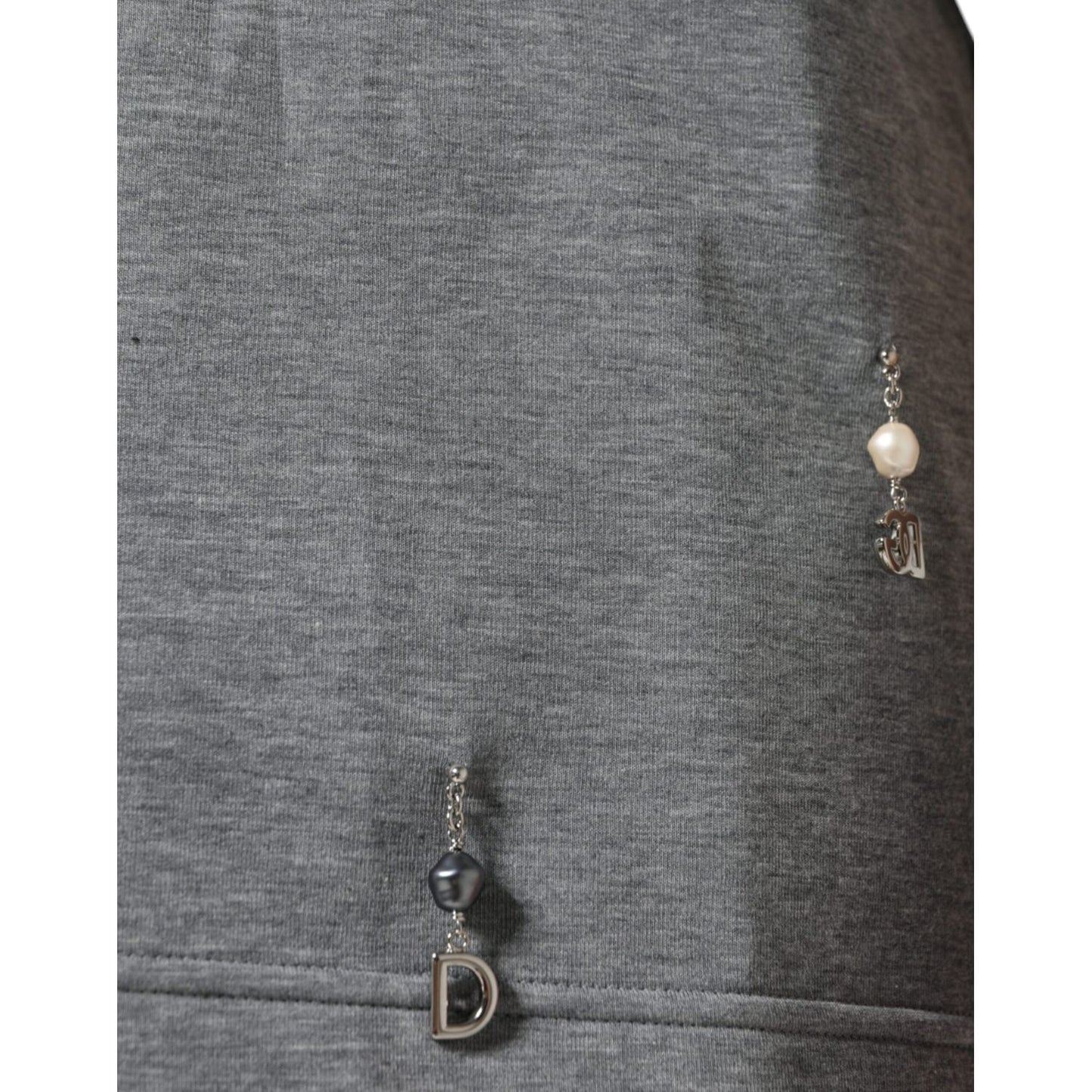 Dolce & Gabbana Gray Cotton Blend Embellished Tee T-shirt TSH84630-38