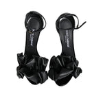 Dolce & Gabbana Black Leather Ankle Strap Heel Sandals Shoes