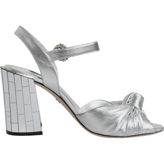 Dolce & Gabbana Silver Mirror Heels KEIRA Sandals Shoes LA11777-38.5