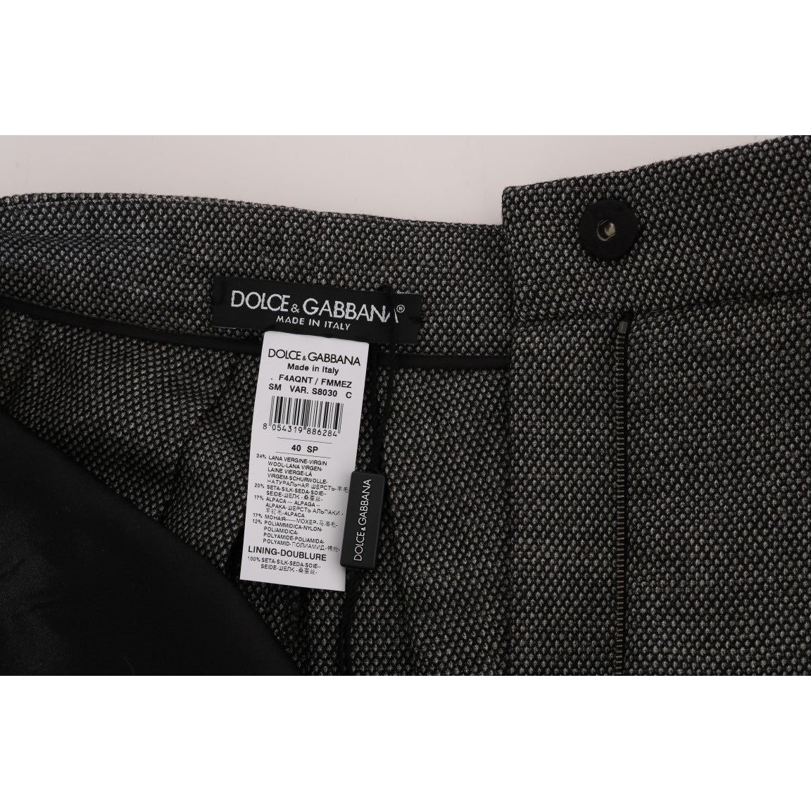 Dolce & Gabbana Gray Wool High Waist Mini Shorts