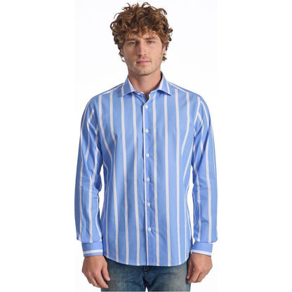 Baldinini Trend Light Blue Cotton Men Shirt