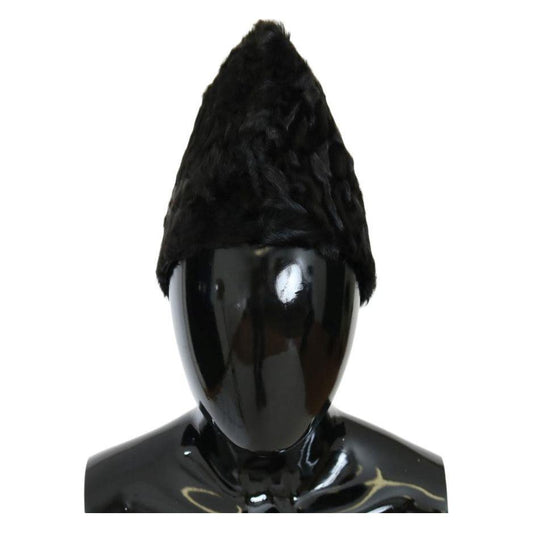Dolce & Gabbana Elegant Black Xiangao Fur Beanie Hat Beanie Hat Dolce & Gabbana Black