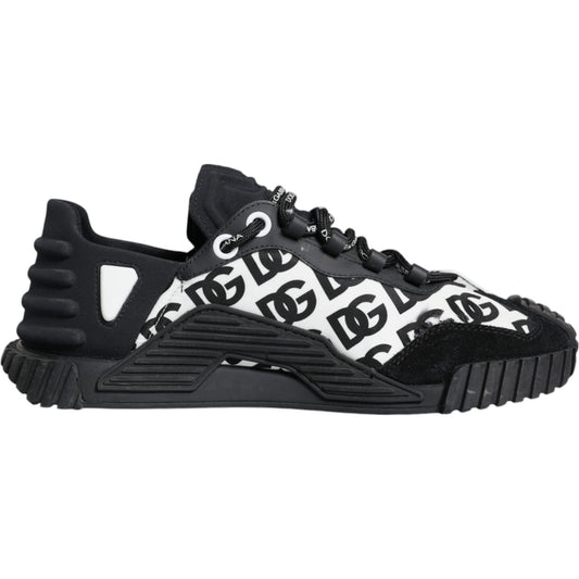 Dolce & Gabbana Black Logo Lace Up Low Top NS1 Sneakers Shoes Dolce & Gabbana Dark Slate Gray