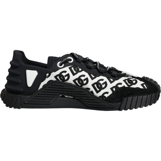 Dolce & Gabbana Black Logo Lace Up Low Top NS1 Sneakers Shoes Dolce & Gabbana Black