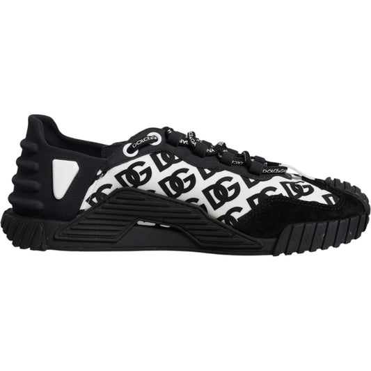 Dolce & Gabbana Black Logo Lace Up Low Top NS1 Sneakers Shoes Dolce & Gabbana Black