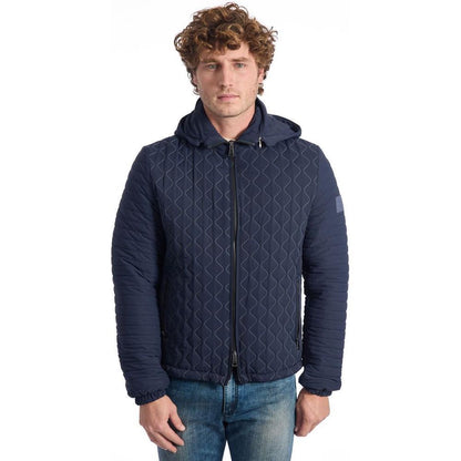 Roberto Pepe Luxury Blue Polyamide Men's Quilted Jacket