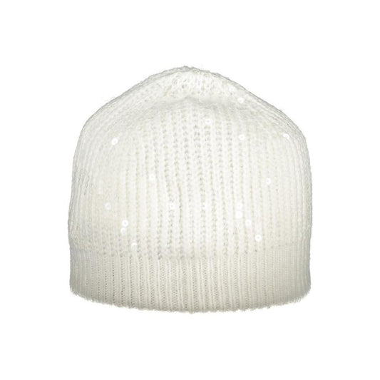 Guess Jeans White Polyester Hat Guess Jeans Antique White