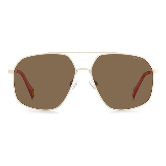 Polaroid Beige Stainless Steel Sunglasses Polaroid Dim Gray
