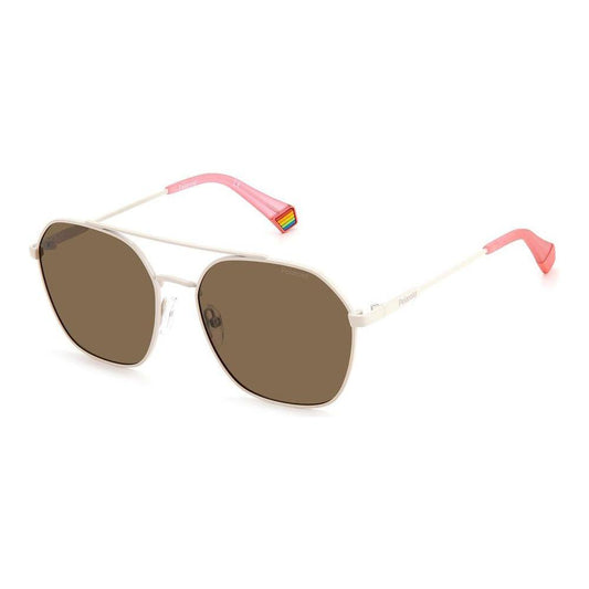 Polaroid Beige Stainless Steel Sunglasses Polaroid Dim Gray