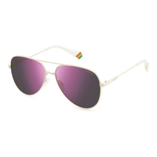 Polaroid White Metal Sunglasses Polaroid Dim Gray