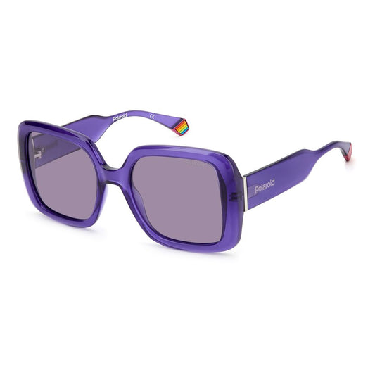 Polaroid Purple Plastic Sunglasses 1728,67434610848,New with tags,Polaroid,Purple,Sunglasses,Sunglasses for Women - Sunglasses,Women Polaroid POPLD6168SB3VKLAC