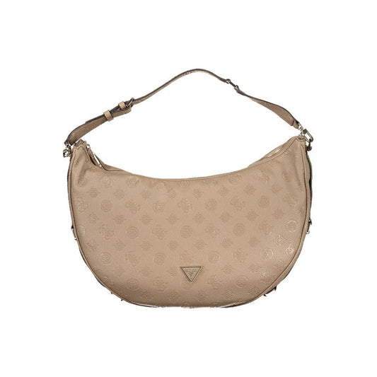 Guess Jeans Beige Polyethylene Handbag Guess Jeans Rosy Brown