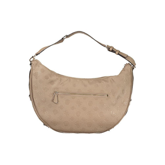 Guess Jeans Beige Polyethylene Handbag Guess Jeans Rosy Brown