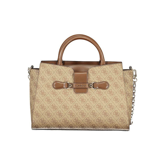 Guess Jeans Beige Polyethylene Handbag Guess Jeans Rosy Brown