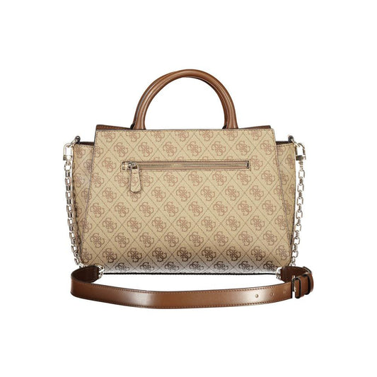 Guess Jeans Beige Polyethylene Handbag Guess Jeans Rosy Brown