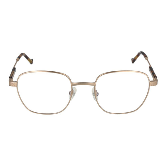 Hackett Gold Men Glasses Frame, full-rim, square, metal frame, demo lenses, 51-21-145 size, gold color, includes branded case