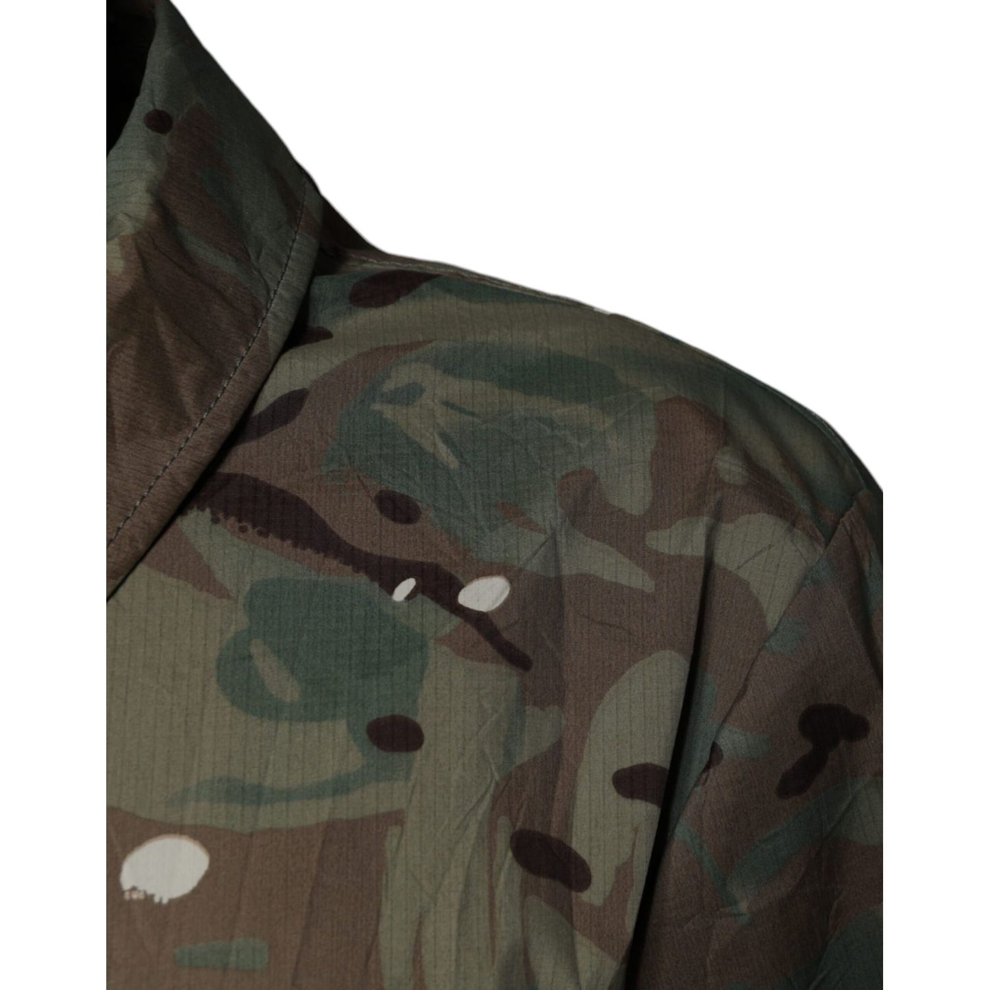 Dolce & Gabbana Multicolor Camouflage Collared Coat Jacket1728,67345645728,Clothing,Dolce & Gabbana,Full-Length Jackets - Jackets & Coats - Clothing,IT52 | XL,Jackets & Coats - Clothing,Jackets - Men - Clothing,Material: Cotton,Men,Multicolor,Preowned / D