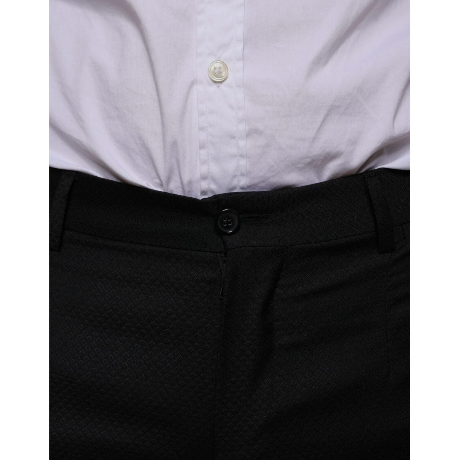 Dolce & Gabbana Black Wool Skinny Dress Formal Pants