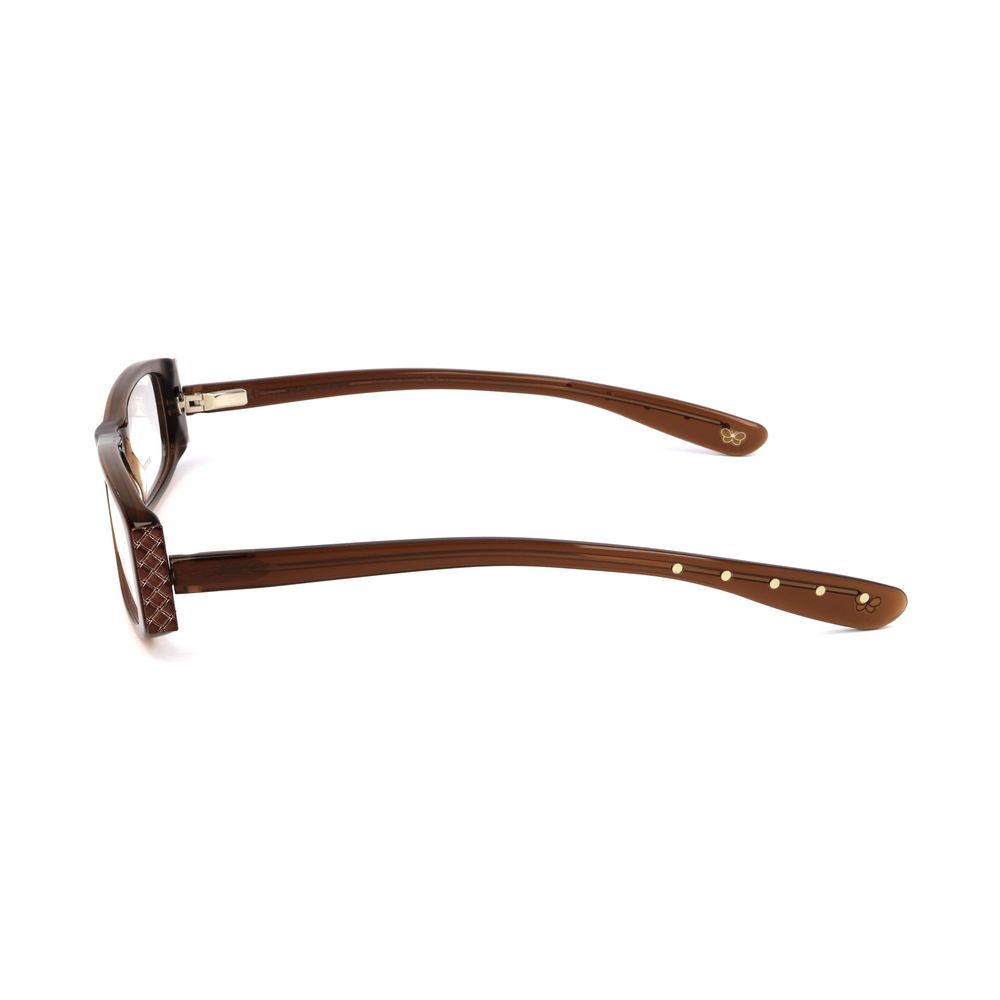 Side view of Bottega Veneta Brown Acetate Frames showing temple details.