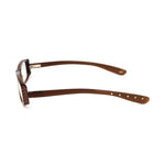 Side view of Bottega Veneta Brown Acetate Frames showing temple details.