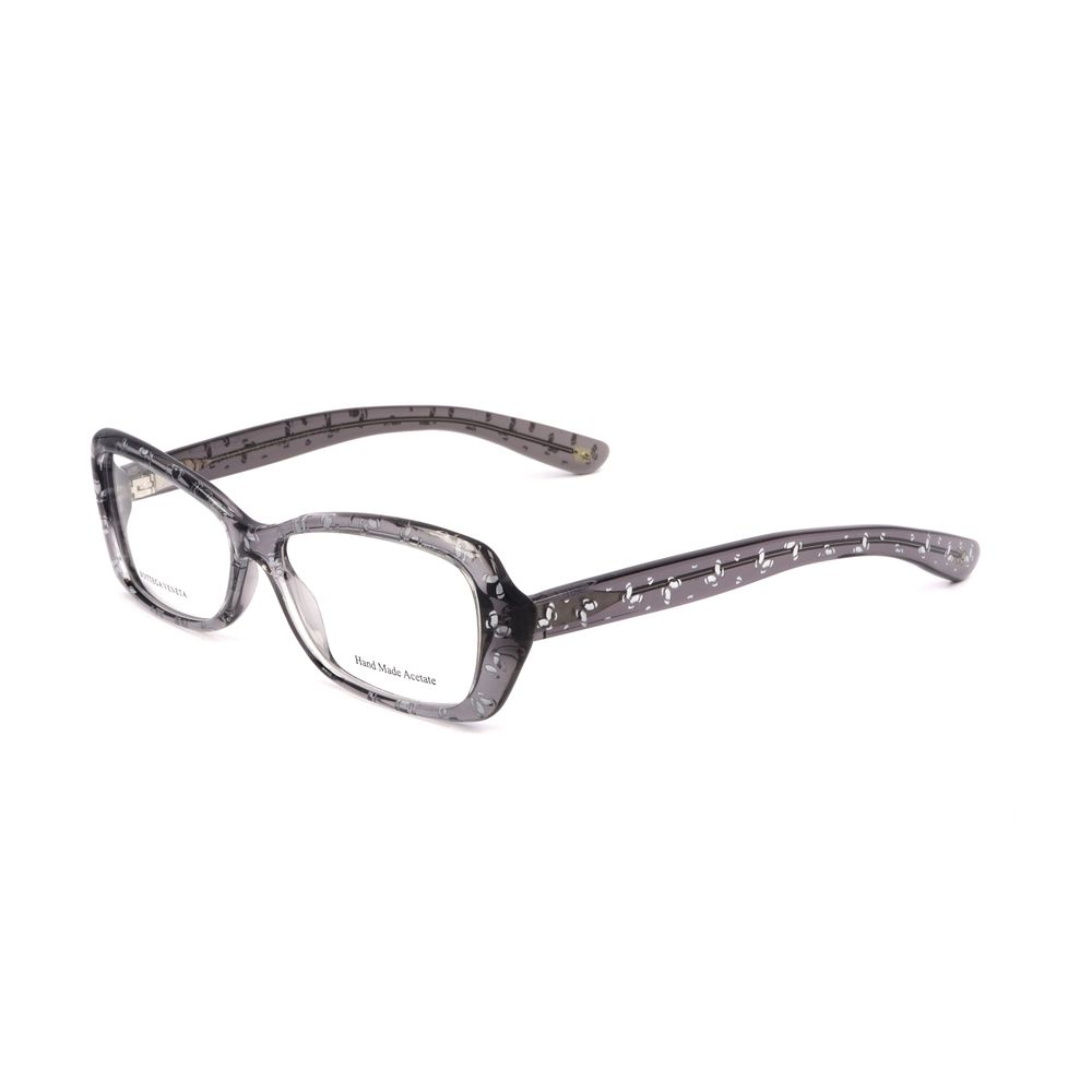 Bottega Veneta Gray Acetate Frames in 52/14/140 mm dimensions, stylish glasses for women, elegant gray acetate material.