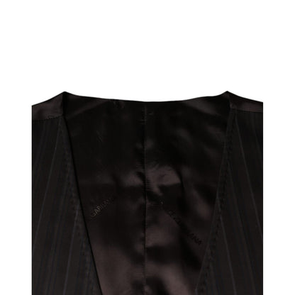 Dolce & Gabbana Black Cotton Waistcoat Dress Formal Vest