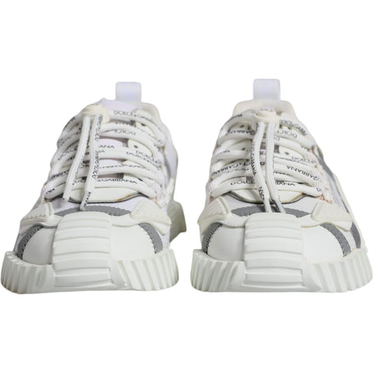 Dolce & Gabbana White Lace Up Low Top NS1 Sneakers Shoes Dolce & Gabbana Light Gray