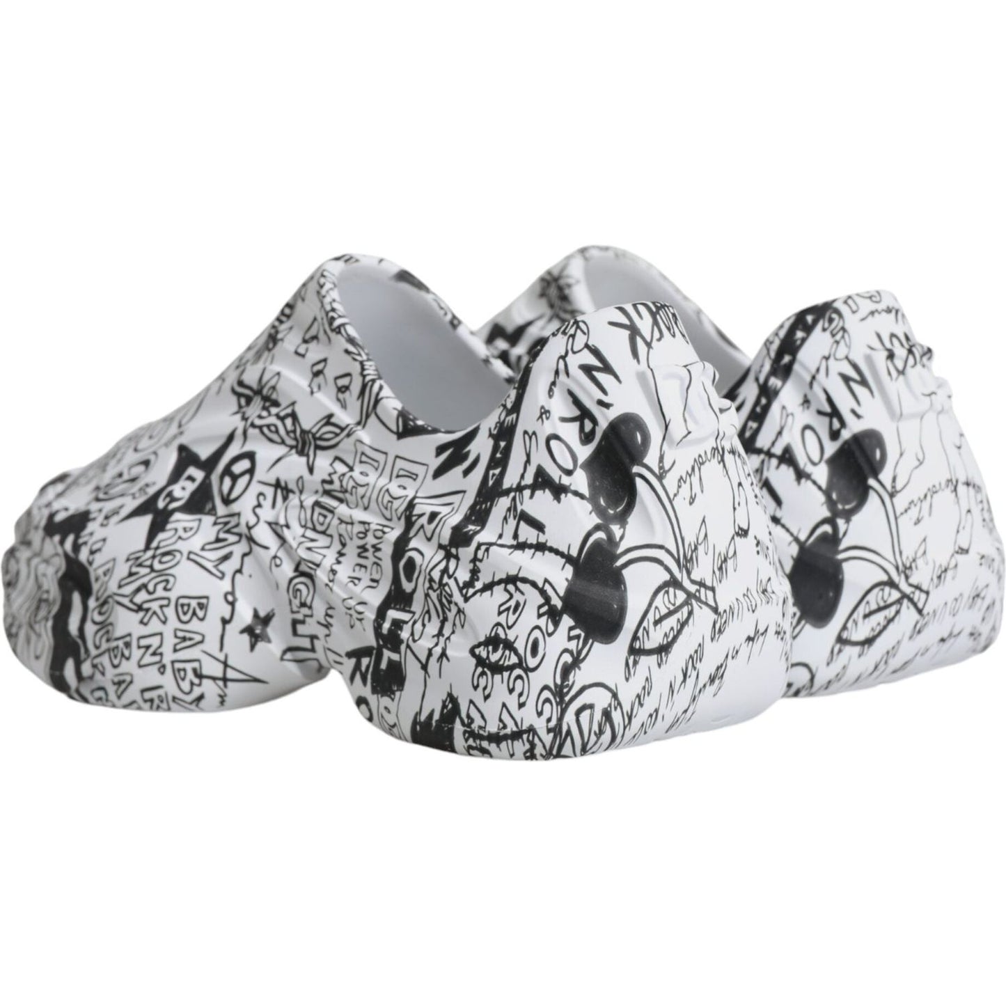 Dolce & Gabbana White Black Graffiti Daymaster Sneakers Shoes Dolce & Gabbana Light Gray