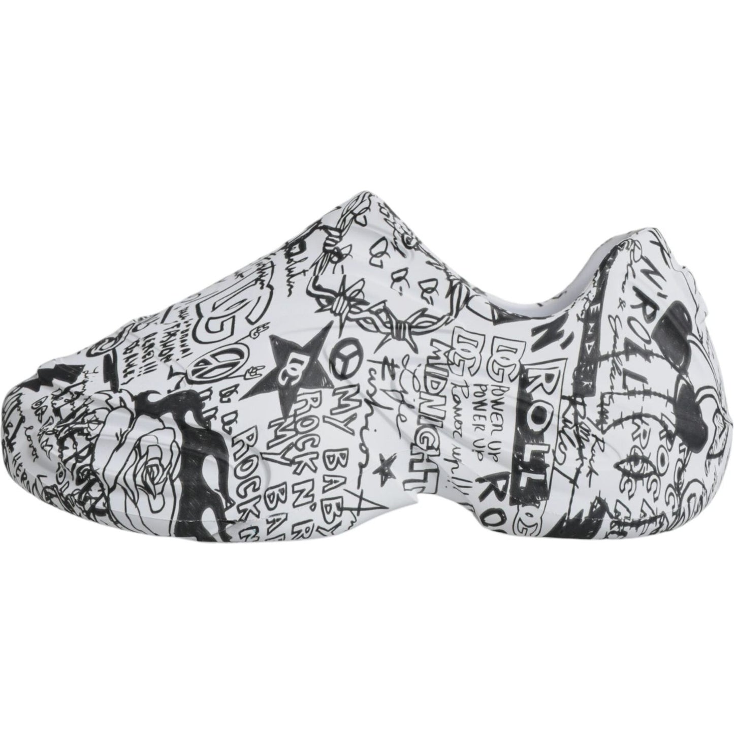 Dolce & Gabbana White Black Graffiti Daymaster Sneakers Shoes Dolce & Gabbana Light Gray