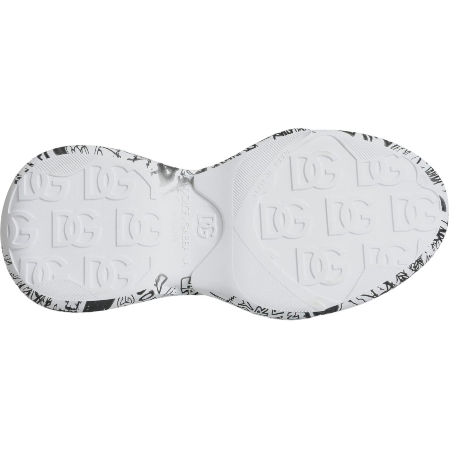 Dolce & Gabbana White Black Graffiti Daymaster Sneakers Shoes Dolce & Gabbana Light Gray