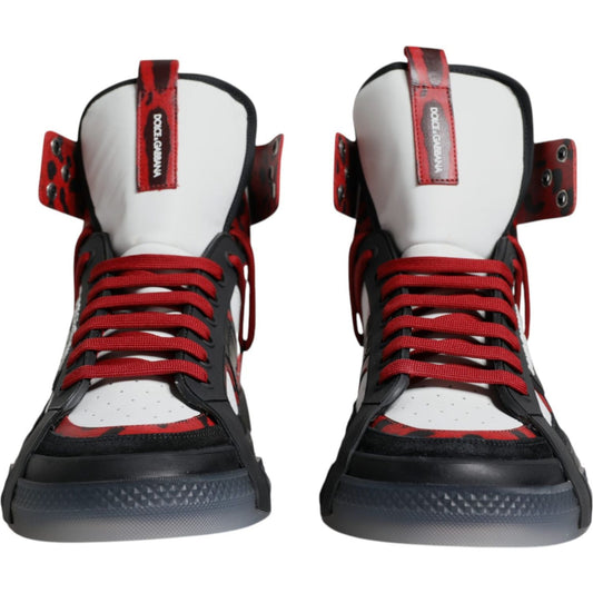 Dolce & Gabbana Multicolor Leather High Top Sneakers Shoes Dolce & Gabbana Dark Slate Gray