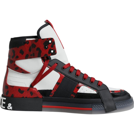 Dolce & Gabbana Multicolor Leather High Top Sneakers Shoes Dolce & Gabbana Dark Slate Gray