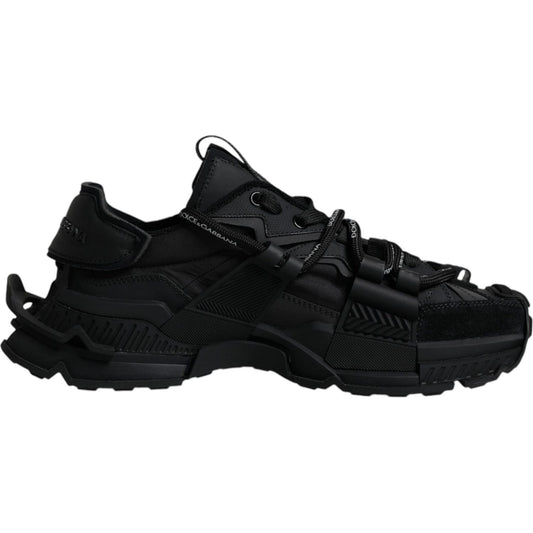 Dolce & Gabbana Black Low Top Space Lace Up Sneakers Shoes Dolce & Gabbana Black
